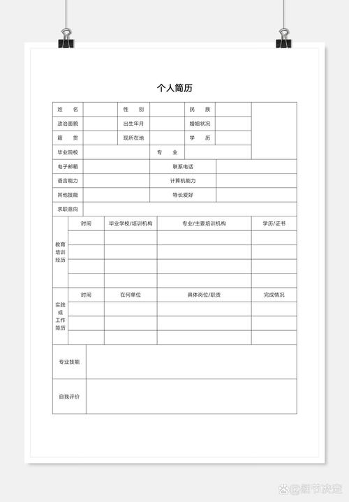 个人简历表格模板免费下载2026