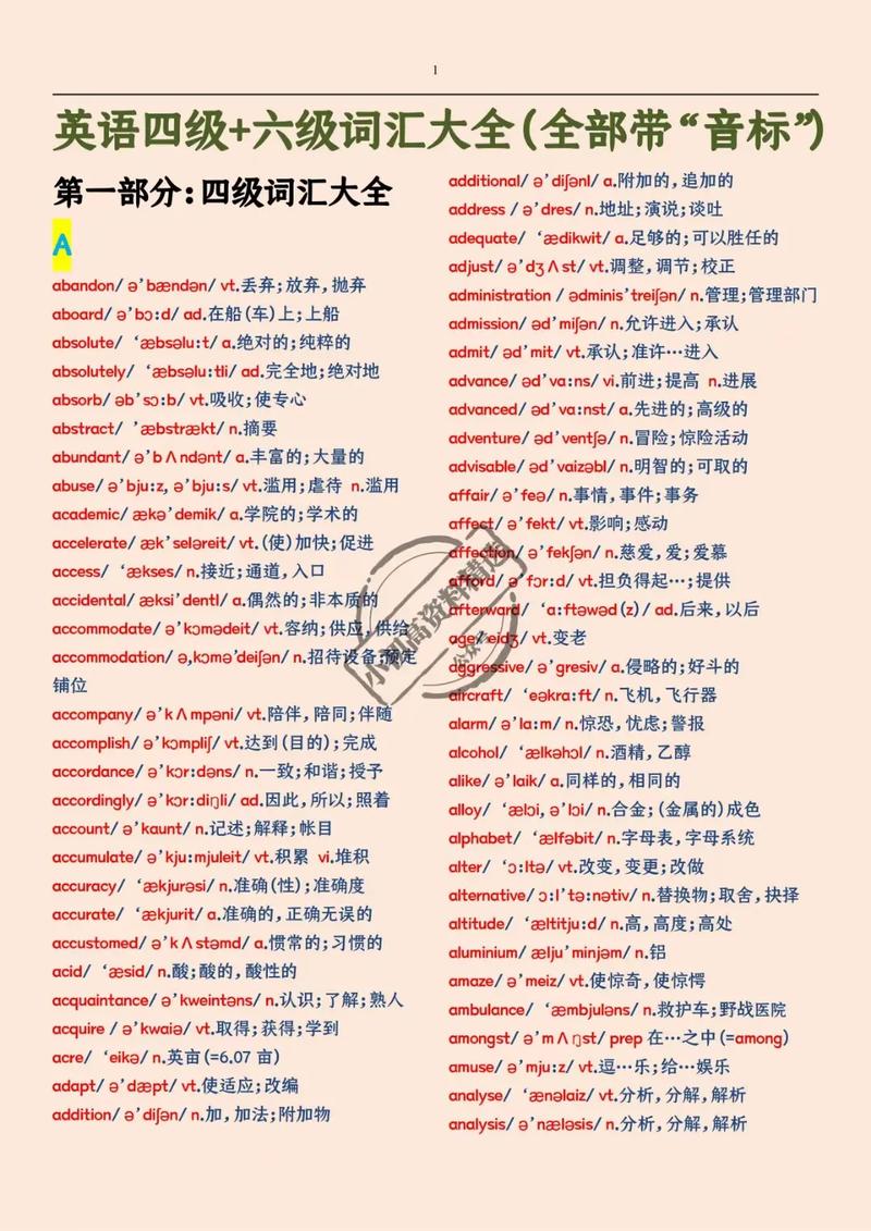 四级词汇下载2026最新
