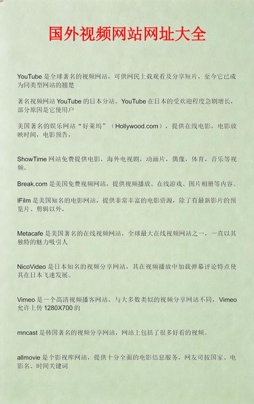 国外的视频网站2026
